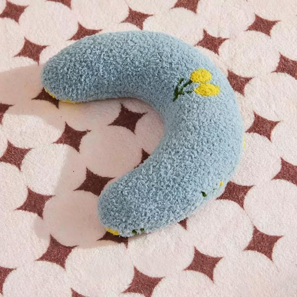 New U-Shaped Cat Pillow Neck Support Fabric Cat Sleeping Mat Thickened Soft Filling Pet Pillow Pet Bed Use