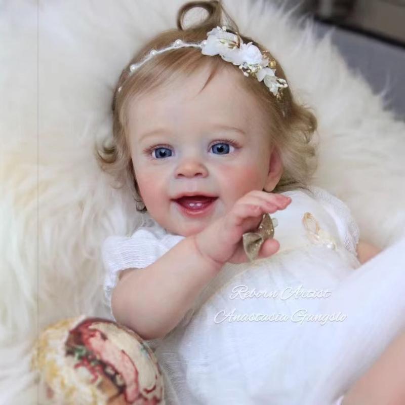 60 см реалистичная кукла-реборн Янник реалистичное мягкое тканевое тело новорожденная кукла милая девочка с вьющимися волосами куклы-реборн для детей от 3 лет