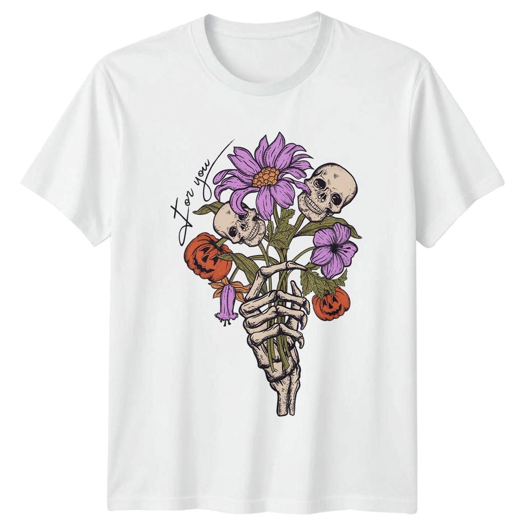 For You Unisexs TShirt Skeleton Floral Halloween Halloween Gift For Her