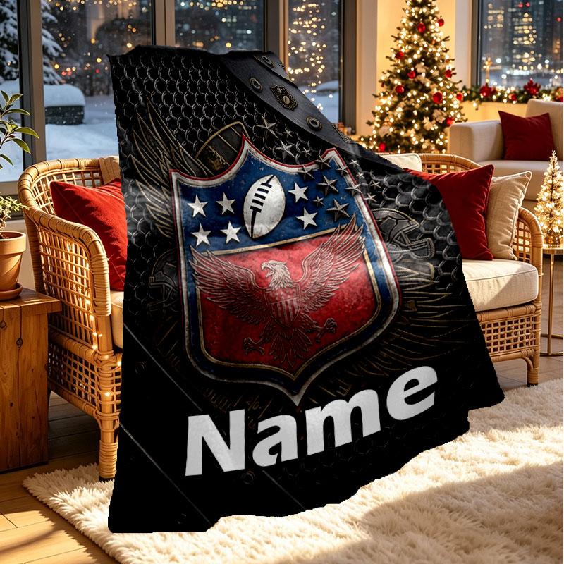 Custom Name Personalized NFL Print Blanket, Home Decor, Bedroom, Sofa, Camping, Couch, Gifts for Birthday Christmas