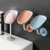 2pcs Self-Adhesive Soap Dish Shell-Shaped Drain Soap Box Bathroom Soap Holder Wall-Mounted and Countertop Purpose