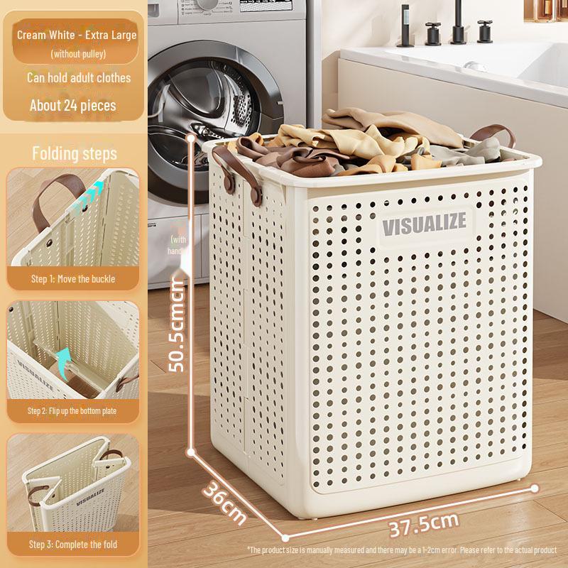 Большая складная корзина для грязного белья - бытовое хранение для ванной комнаты и балкона