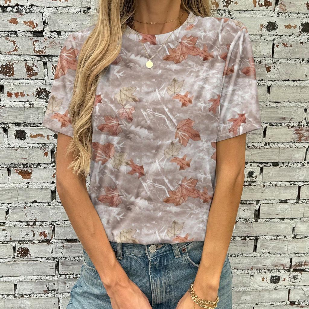 Летняя новая повседневная свободная женская футболка с 3D-принтом