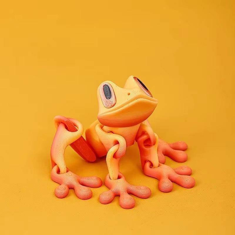 Симуляция 3D-печать Древесная лягушка Сочлененная подвижная лягушка Кухня Домашнее украшение Игрушка Магнитное притяжение для холодильника