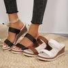 A New Style of One-piece Woven Thick-soled Wedge Heel Women's Shoes and Wedge Heel Sandals