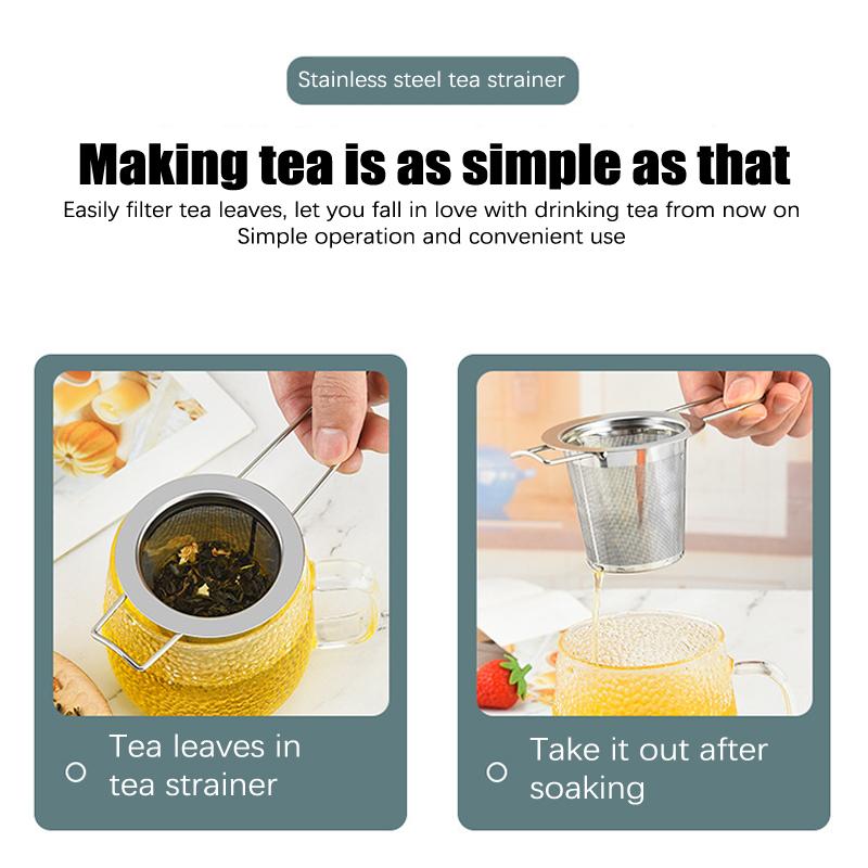 304 Stainless Steel Tea Strainer Reusable Tea Drain Tea Infuser Tea Leaf Spice Tea Filter Kitchen Accessories