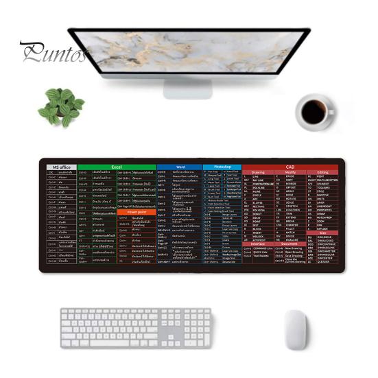 30x80 см большой компьютерный коврик для мыши портативный водонепроницаемый офисный Power Point Excel Word сочетания клавиш настольный коврик нескользящий резиновый настольный коврик для мыши ПК