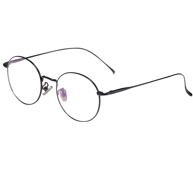 Круглая ретро оправа из чистого титана, полнокадровая, очки для близорукости, мужские и женские модные оправы для очков по рецепту 3216