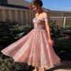 Women Wedding Bride Bridesmaids Elegant Off Shoulder Strapless Sleeveless Midi Long Dress Party Ball Gown