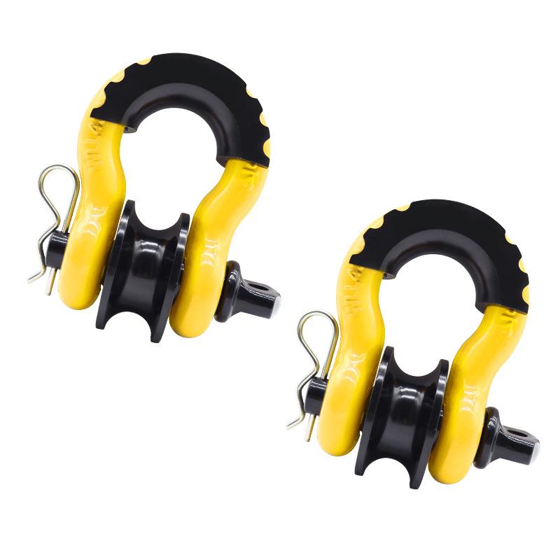 3/4" D Ring Shackle Snatch Blocks 29T Break Strength Heavy Duty Shackles Screw Pin for Tow Strap Winch Off Road Vehicle Recovery