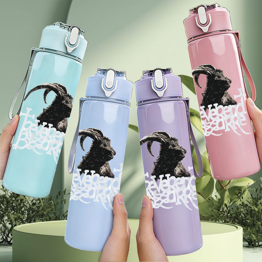 1PC Black Bird Minimalist Silhouette Print 750ml Portable Sports Water Bottle Leakproof Gym Outdoor Travel Drink Cup