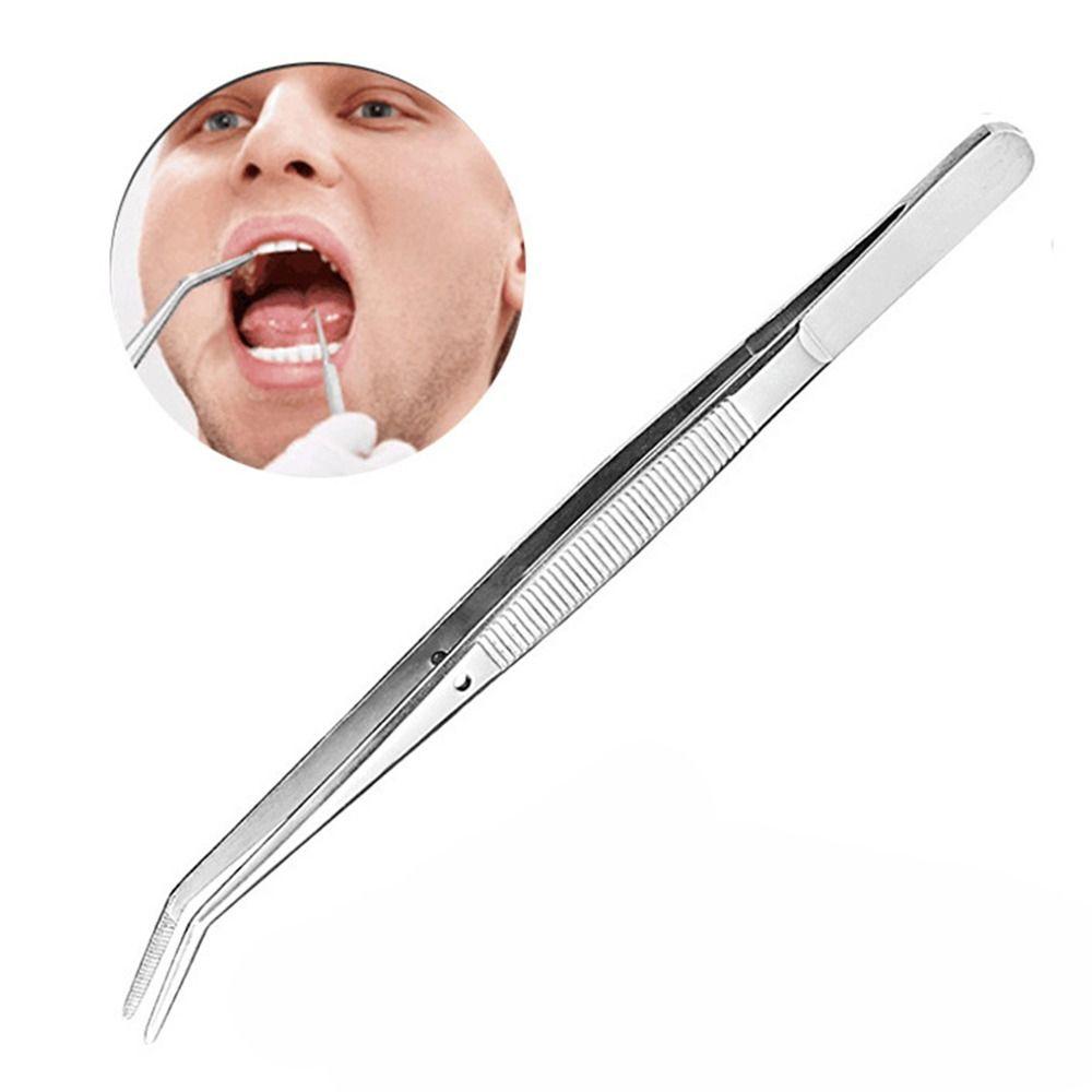 1Pc Silver Curved College Tweezers Stainless Steel Repairing Tool 6.1" Precision Tweezer Lab Craft