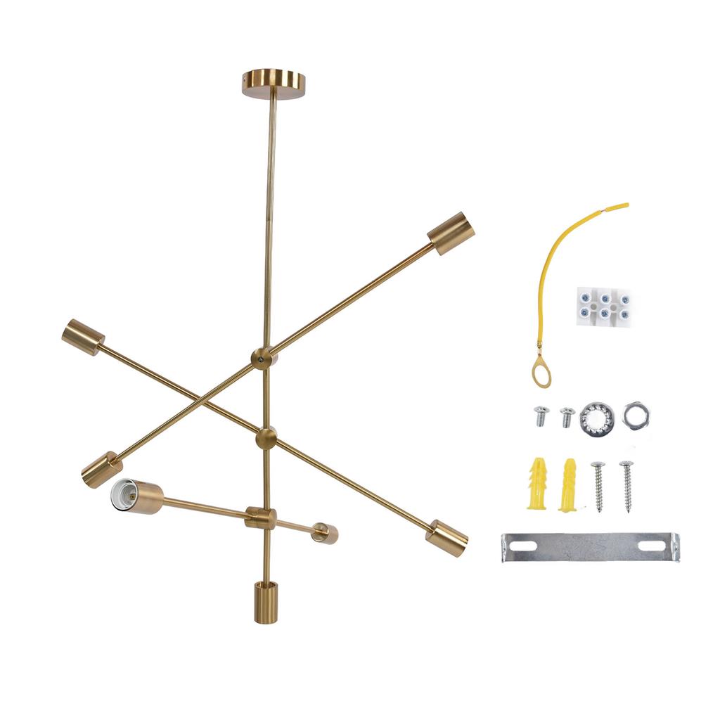 Подвесной светильник на 6 лампочек, геометрический стиль, уникальный дизайн, прочный, долговечный подвесной светильник