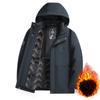 Autumn and Winter Cotton Coats, Velvet and Thickened Cotton Coats with Detachable Hoods, Middle-aged and Elderly Men's Dad Wear