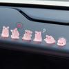 6Pcs/Set Car Center Console Resin Noctilucent Pig Doll Ornament Car Rearview Mirror Decoration Bicycle Auto Interior Accessories