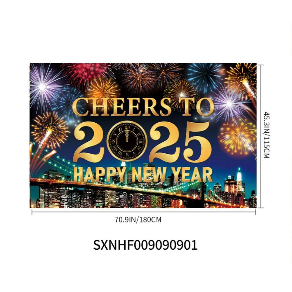 New Year Theme Happy New Year Photography Backdrop Background Banner Home Party Decor