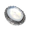 Кольцо из серебра 925 пробы с натуральным молочным опалом, размер 7 W5w08