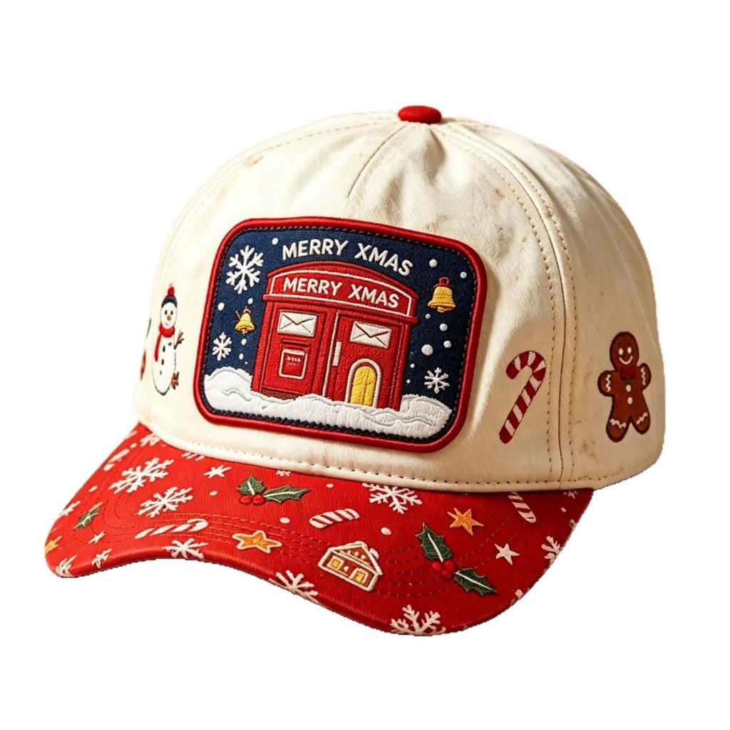 New cartoon printed Christmas style baseball cap New fashion fun men's and women's sun hats