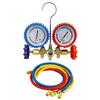 R134a Air Conditioning Pressure Gauge with Hose and Hook 3 Way AC Diagnostic Manifold Gauge Set Freon For R12 R22 R404A R134a