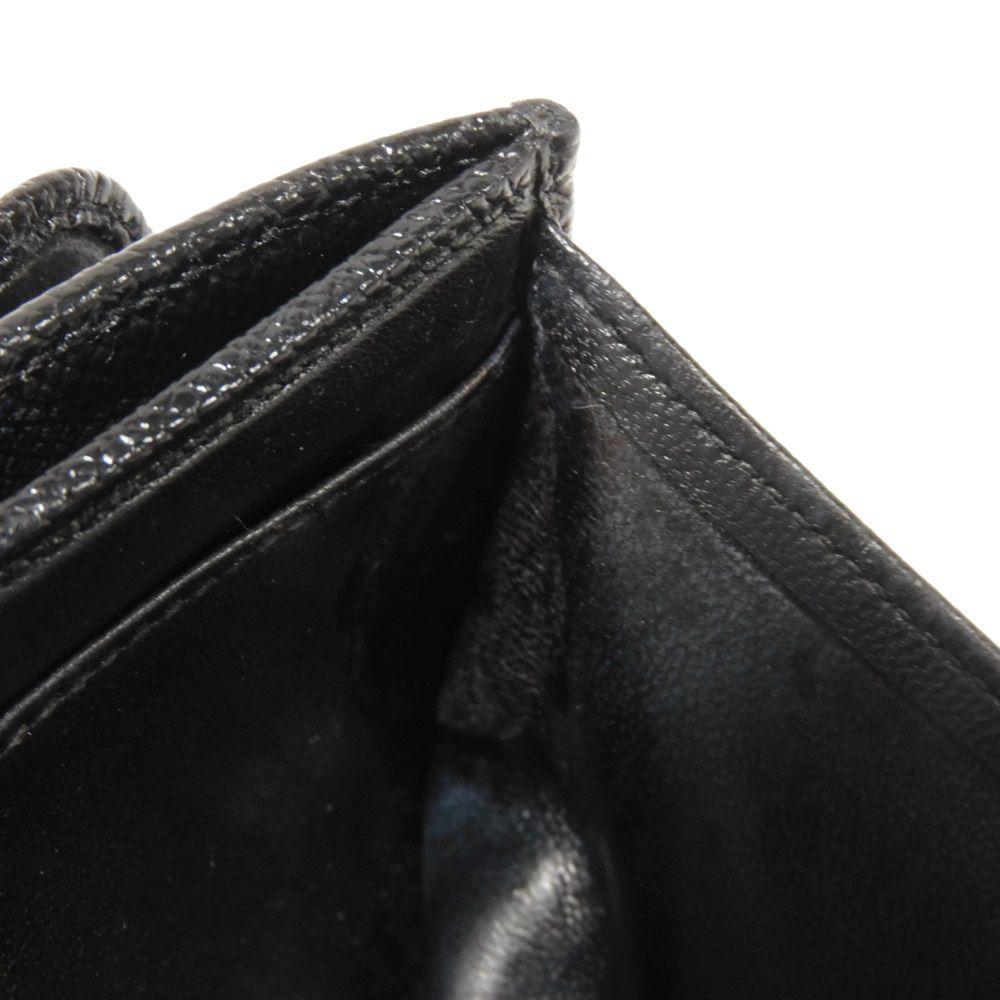 Б/у 11679 Кошелек тройного сложения 288648 7942 RFID IC чип Золотой Компактный кошелек Логотип Клип Черный Унисекс из Японии ОРИГИНАЛ