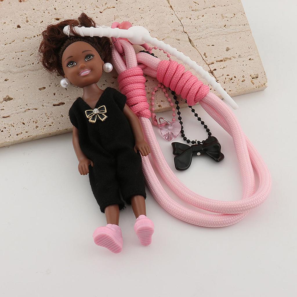 Милый вязаный брелок-шарм для куклы Барби, мягкий, ручной работы, из ткани, брелок для ключей, пластиковая текстура, подвеска для сумки для женщины и девушки