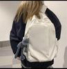 Модный легкий рюкзак в корейском стиле для студенток колледжа - однотонный, большой вместимости, идеально подходит для отдыха и путешествий