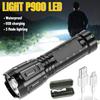 Strong Bright Mini LED Flashlight USB Rechargeable Built Battery Outdoor Multi-function Long-range Tactical Camping Flashlight