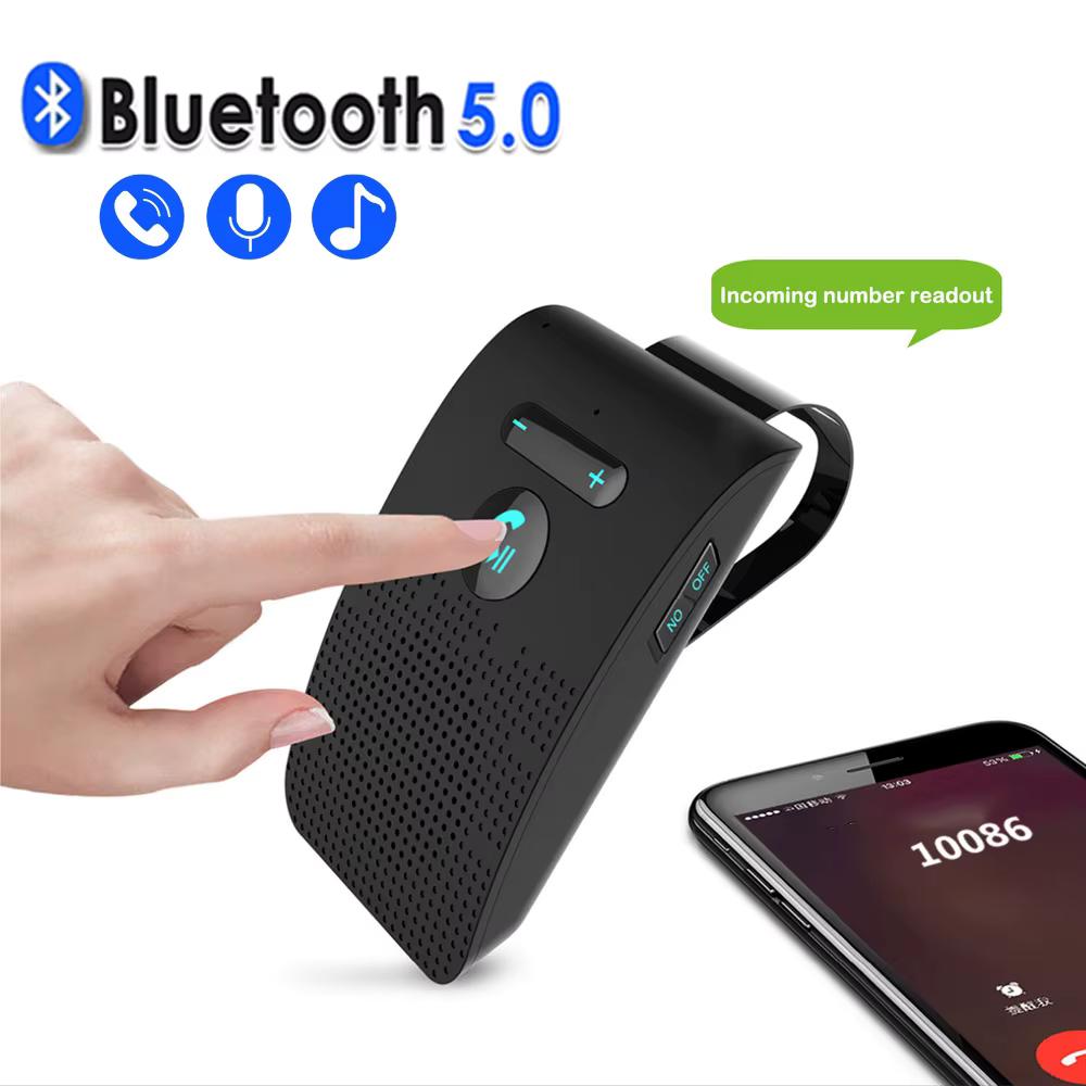 Bluetooth 5,0 динамик громкой связи автомобильный комплект солнцезащитный козырек клип беспроводной аудиоприемник громкая связь громкий MP3 музыкальный плеер двойной микрофон