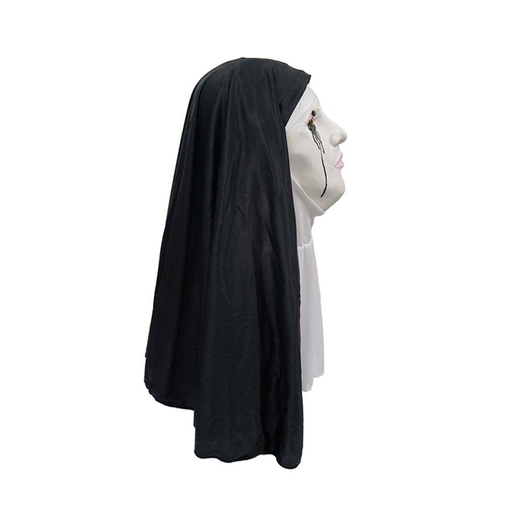 Horror Nun Latex Mask Halloween Haunted House Party Costume Cosplay Accessories