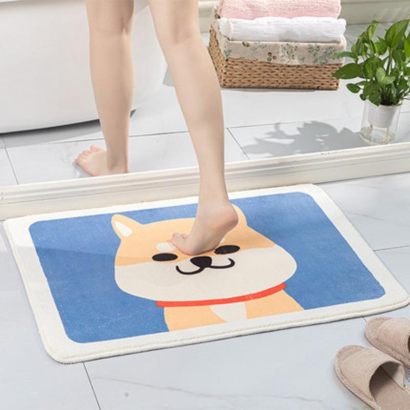 Cartoon Cashmere Floor Mat Entry Door Mat Toilet Bathroom Absorbent Plush Carpet Foot Mat Thick Carpet Non-slip