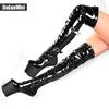 Thigh High Boots JIALUOWEI 20cm Extreme High Heel Platform Lace Up Fetish Heelless Horse Stallion Hoof Sole Over the Knee Boots Crotch High Boots