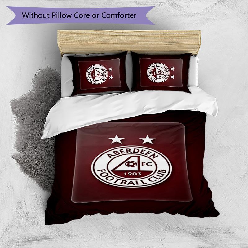 Aberdeen FC Printed 3PCS Bedding Set Breathable Duvet Cover with Pillowcases Decorative Bed Linen for Bedroom Home