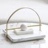 Modern Light Luxury Metal Paper Towel Holder Ornaments Hotel Club Sales Office Model Room Imitation Marble Paperweight Decorations