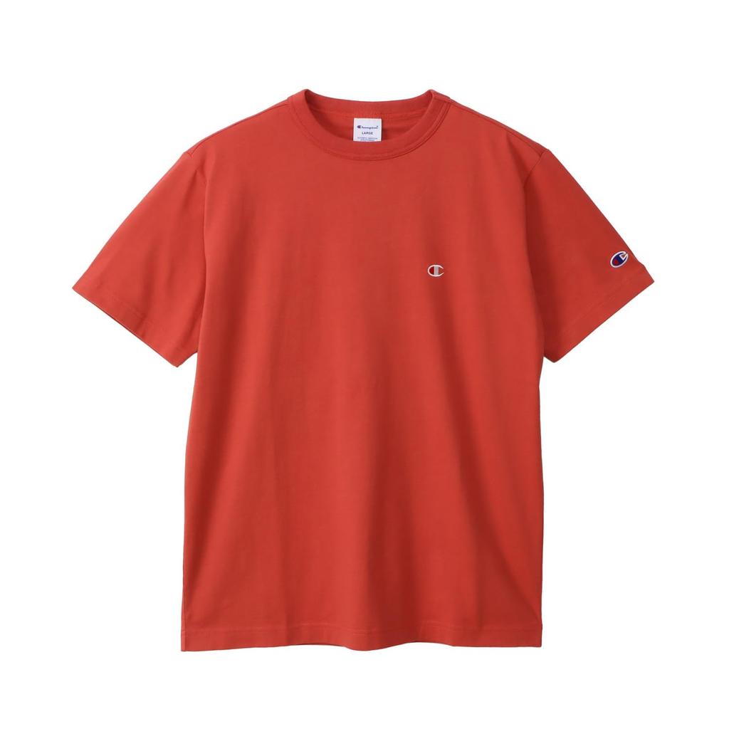 Champion Short Classic COTTON Logo Short Sleeve Red Brick T-shirt, Sleeve, 100% Cotton, USA, One-point Embroidery, T-shirt, Basic, C3-P300Z/C3-X352L,