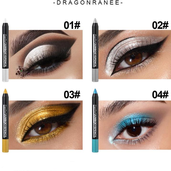 12 цветов Beauty Highlighter Eyeshadow Pen Pen Eyeliner Eyeliner Pearl Long Lasting Silky Waterproof Pen Eyeshadow Stick Glitter Smooth Eyeshadow Pen