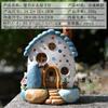 Miniature Solar Powered Light Dollhouse Resin Crafts Mini House Sculpture