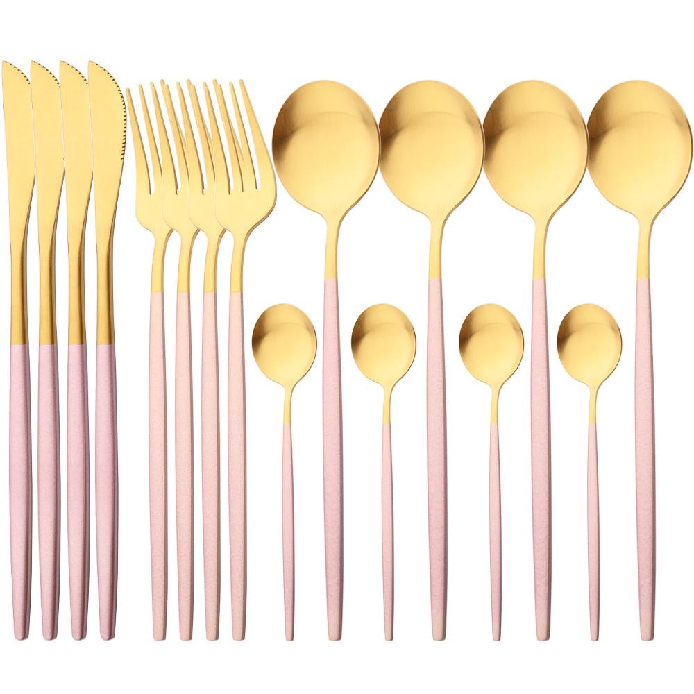 16 шт. матовый набор столовой посуды, серебряная посуда из нержавеющей стали, домашняя ложка, вилка, нож, столовое серебро, западные столовые приборы