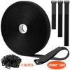 32ft Hook and Loop Straps with 50 Buckles Adjustable Fastening Cable Straps Cut-to-Length Cinch Strap for Organizer or Storage