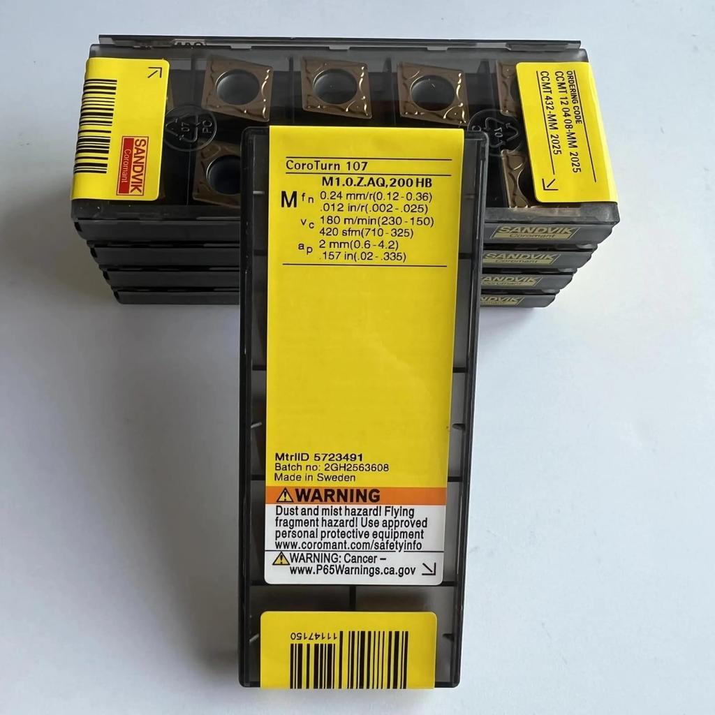 Original Sandvik / CCMT120408-MM 2025 / CNC Lathe Carbide Blade 10 PCS