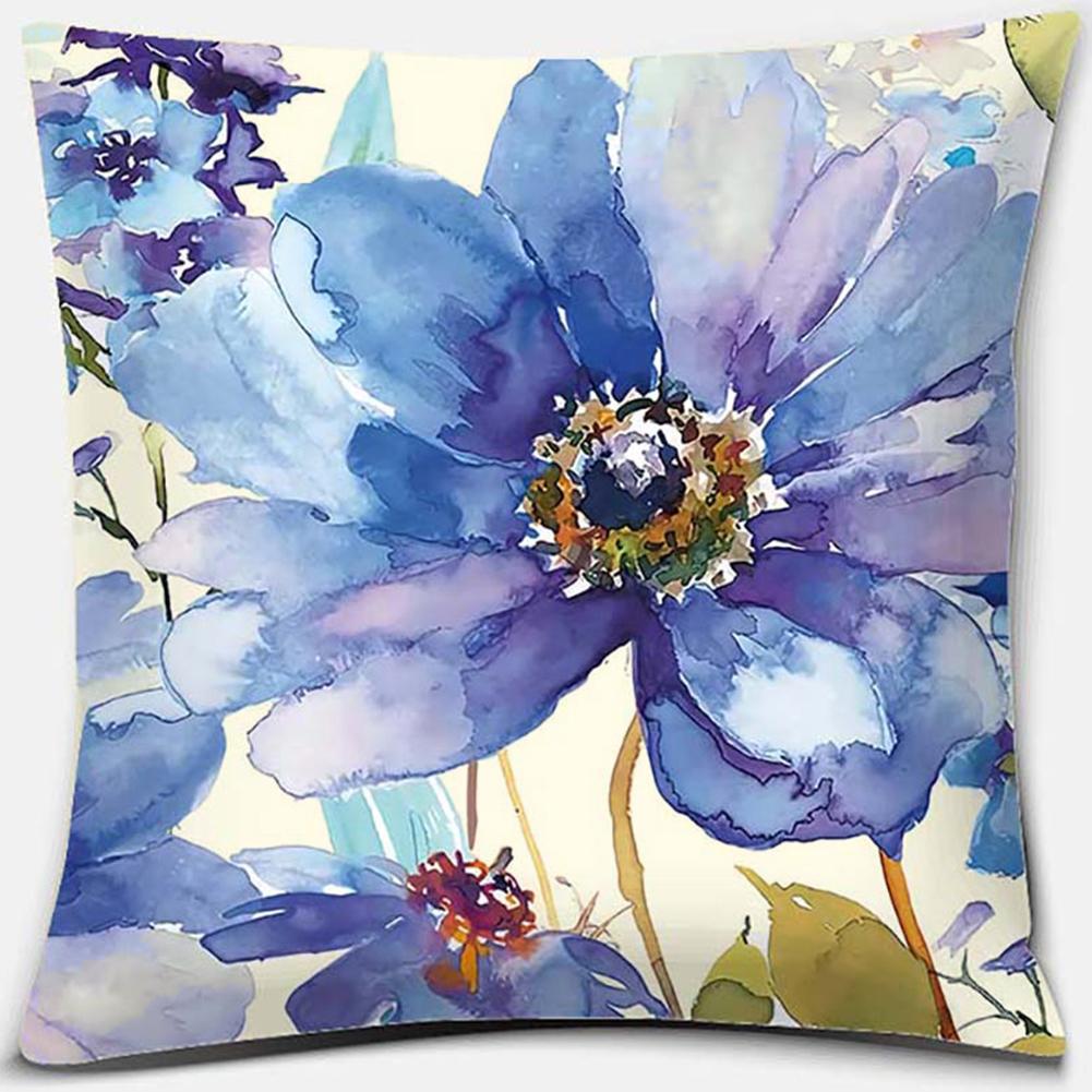 Наволочка с принтом цветов и птиц, квадратная наволочка, украшение для дома и офиса, наволочка, чехол для подушки