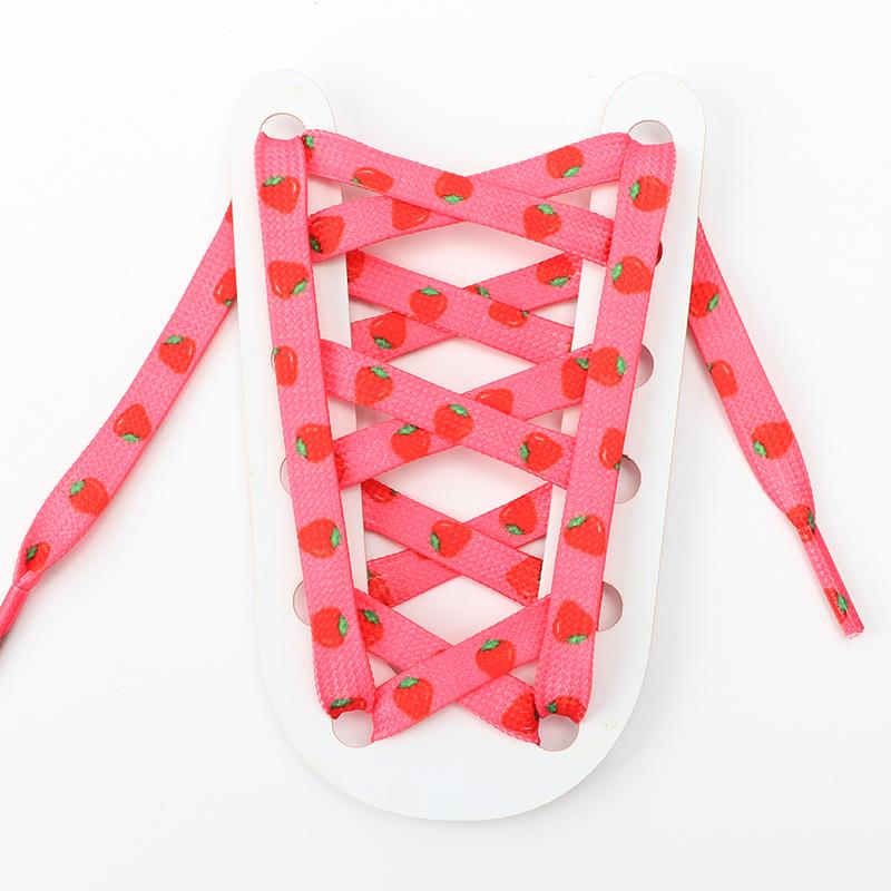 1 пара плоских шнурков для обуви, кроссовок, шнурков для тенниса, с принтом фруктов, симпатичные шнурки, узор для шнурков, спортивный лак