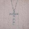 D Color  4MM 2.1 Carat Moissanite Diamond Cross Pendant Necklace 925 Sterling Silver 18K Gold Plated Jewelry