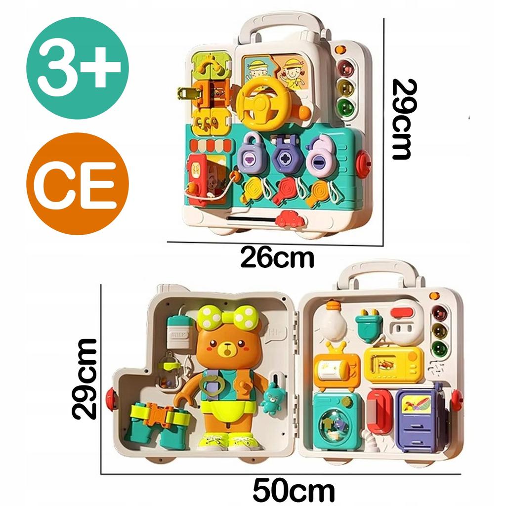 [PACZB] Montessori educational board interactive sensory panel in a suitcase Booklet Z3351
