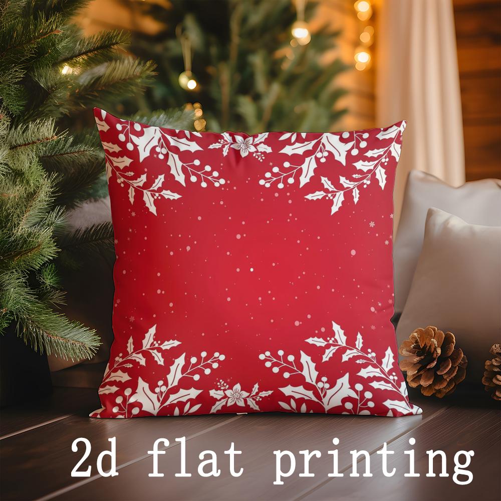 Home Decor Christmas Plaid & Snowflake Pillows Suitable For Sofa Bedroom Car Pillow Cover Cushion Rectangular Back Cushion
