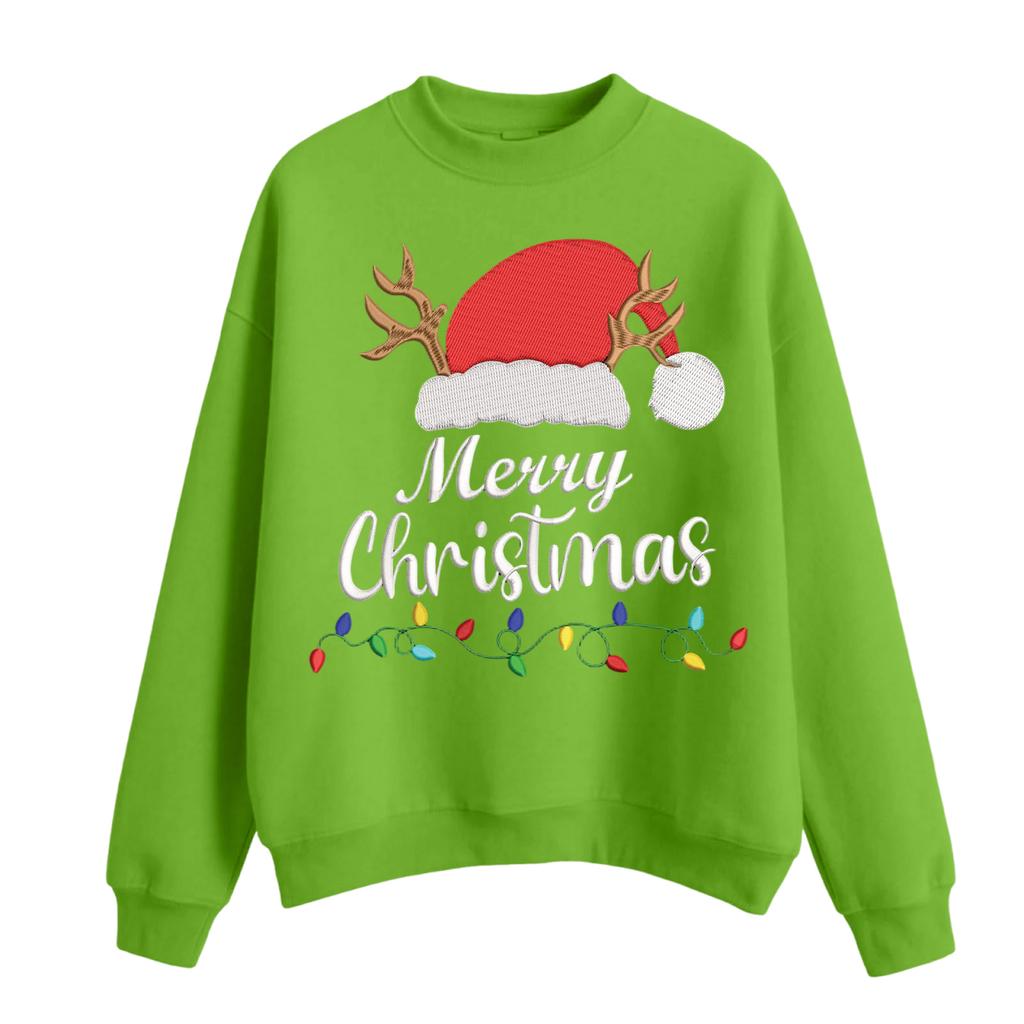 Women's Casual Fashion Round Neck Long Sleeve Christmas Printed Sweatshirt