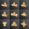 New 1/2 BSP Pneumatic Plumbing Connector Tee Type Male/Female Thread Copper Fittings Water Oil Gas Adapter