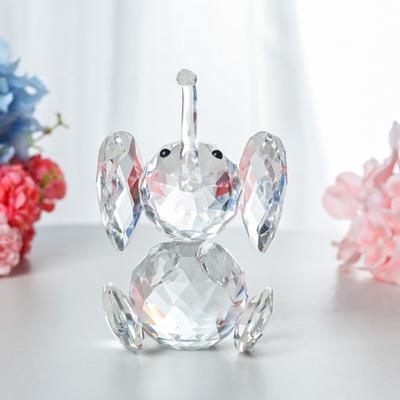 Искусственный кристалл слона орнамент прозрачная фигурка слона удачи подарок настольная мини скульптура слона для офиса спальни гостиной