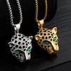 Classic Fashion Leopard Head Pendant Necklace Personality Hip Hop Animal Men and Women Jewelry Anniversary Party Birthday Gift