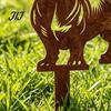 Dachshund Garden Stake Metal Stake, Rusty Animal Silhouette Decorative Yard Dog Decor Art for Outside Lawn, Pathway, Patio, Flower Bed Rustic Sign