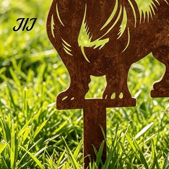 Dachshund Garden Stake Metal Stake, Rusty Animal Silhouette Decorative Yard Dog Decor Art for Outside Lawn, Pathway, Patio, Flower Bed Rustic Sign